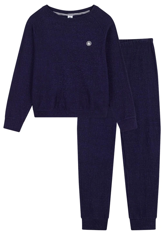 Petit Bateau Ladies Cotton Terry Pyjamas Plain, XS, Blue