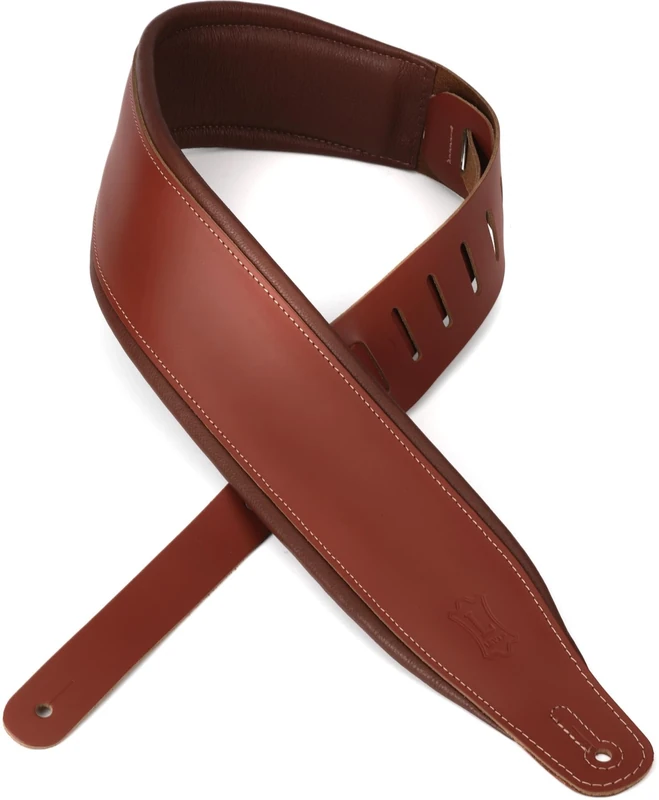 Levy's Leathers 3" Wide Amped Leather Series Guitar Strap with Foam Padding, Walnut, (M26PD-WAL-BRN)