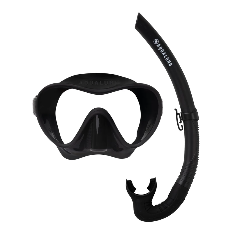 Aqualung Neos - Snorkeling Set with Frameless Single-Lens Mask + Silicone Snorkel, Tempered Glass Diving, 170cm³ Volume, Compact Travel
