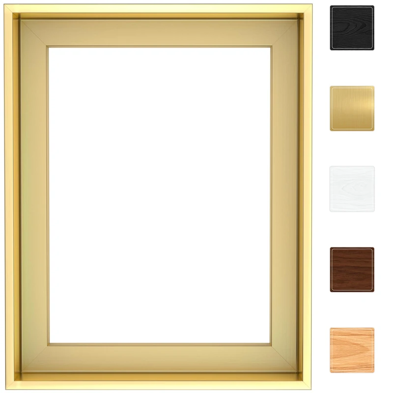 Canvas Floater Frame for Finished Canvas Art, 1.25" Deep Floating Shadow Gap Design, Modern Wall Decor for Home & Office, Gallery Style Display, Hardware Included (Champagne Gold, 20x30)