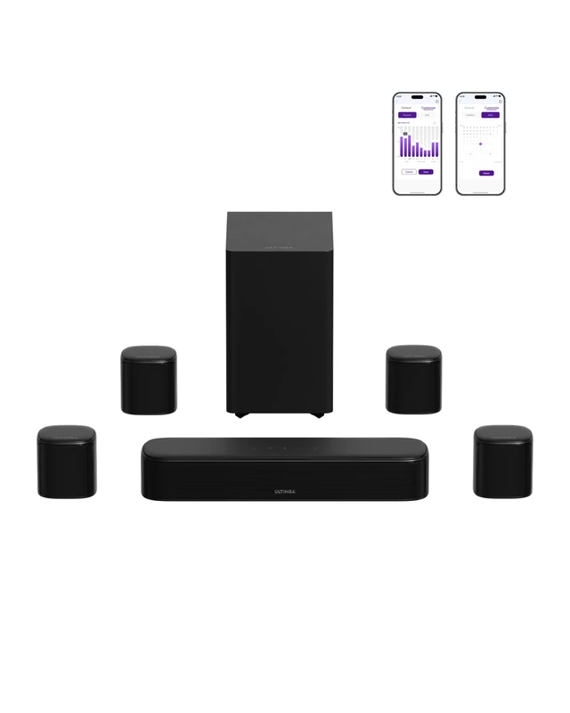 ULTIMEA 7.1ch Surround Soundbar, Sound Bar for TV with 4 Surround Speakers, Peak Power 330W, Surround Sound System, HDMI ARC, TV Soundbar with Subwoofer, Bluetooth® 6.0, Aura A40 Pro, 2026 Upgraded