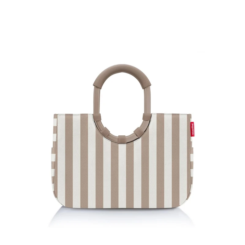 reisenthel Loopshopper M - Sturdy Bag with Practical Compartments Made from Recycled PET Bottles - Elegance When Shopping, Lots of Function Included, Summerstripes Coffee, M, Casual - Image 1