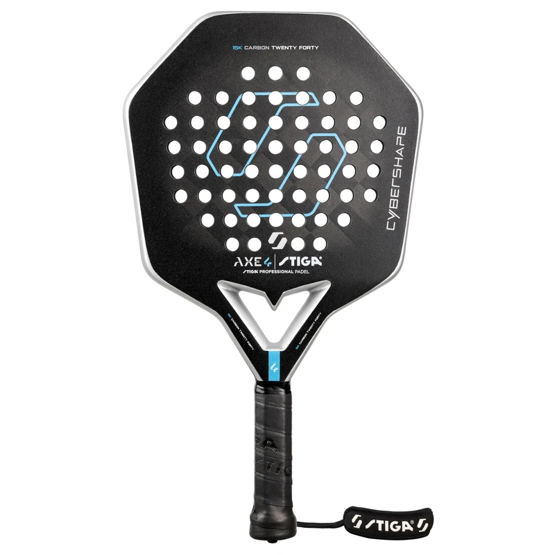 STIGA AXE 4 Cybershape Padel Racket – Stiff, fast racket in the unique Cybershape design. Exclusive 15K carbon fibre and TeXtreme®, optimized for advanced players