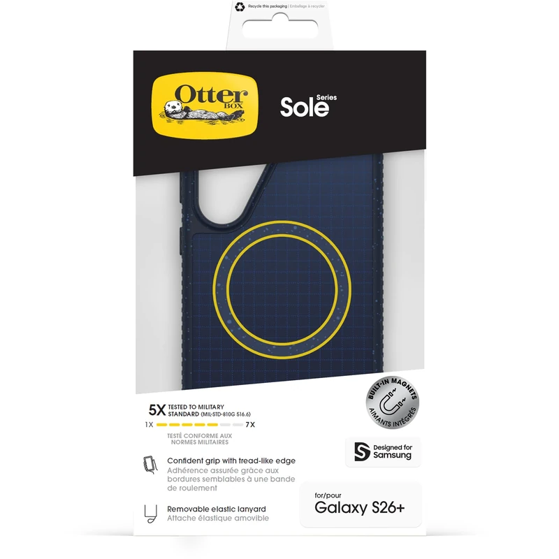 OtterBox Sole Series with Magnets Case for Samsung Galaxy S26+, Shockproof, Drop proof, Protective Case, 5x Tested to Military Standard, Blue