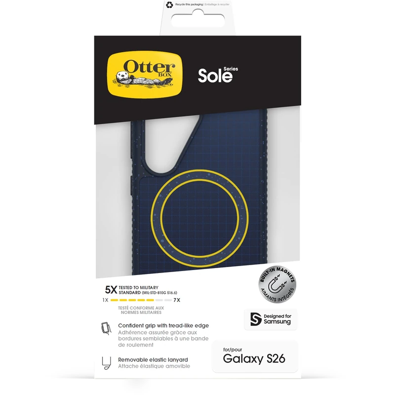OtterBox Sole Series with Magnets Case for Samsung Galaxy S26, Shockproof, Drop proof, Protective Case, 5x Tested to Military Standard, Blue