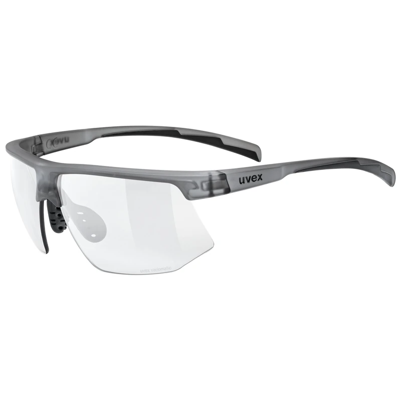 Uvex aerios V – ultra-lightweight, self-tinting performance sports sunglasses for adults with anti-fog coating and soft temples – smoke matte/smoke – one size