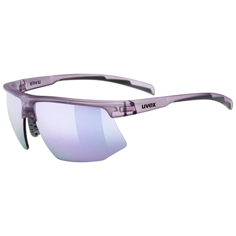 Uvex aerios S – slim, ultra-lightweight sports sunglasses for adults with anti-fog coating and soft temples – purple matte/mirror purple – one size