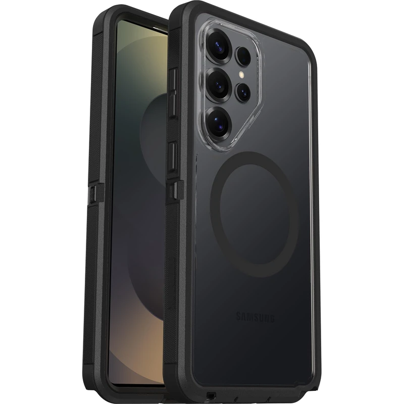 OtterBox Defender Series Pro XT Case with Magnets for Samsung Galaxy S26 Ultra, Shockproof, Drop proof, Ultra-Rugged, Protective Case, 7x Tested to Military Standard, Clear/Black, Non-Retail Packaging