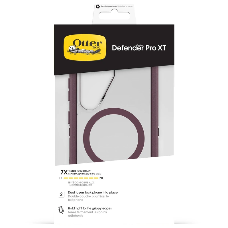 OtterBox Defender Series Pro XT Case with Magnets for Samsung Galaxy S26, Shockproof, Drop proof, Ultra-Rugged, Protective Case, 7x Tested to Military Standard, Clear/Purple