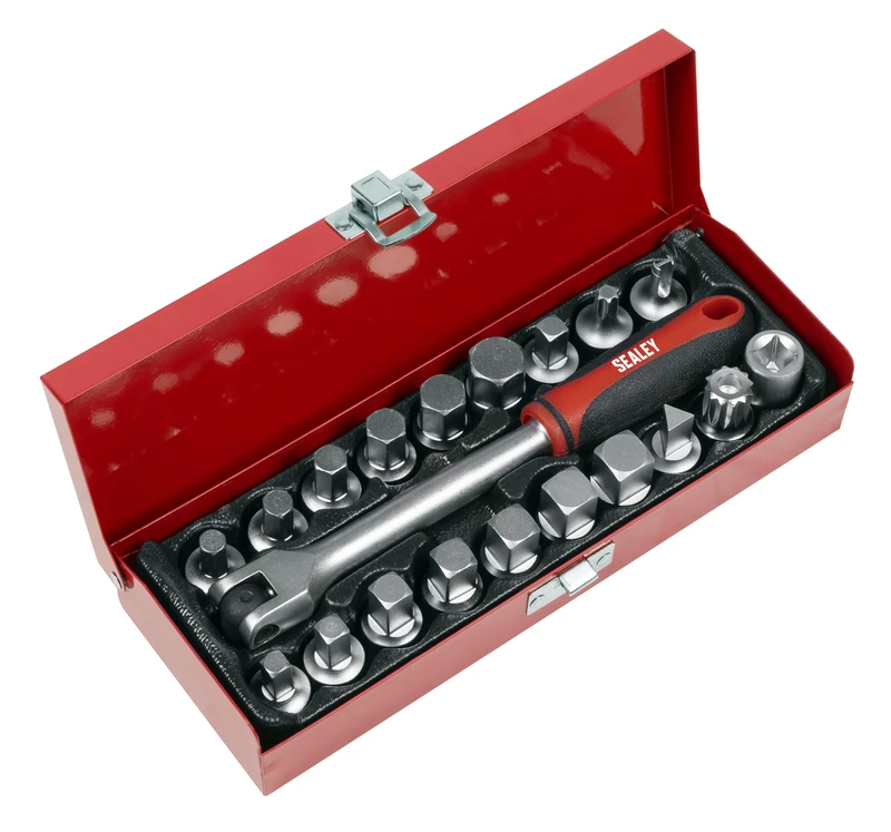 Sealey 20pc Oil Drain Plug Key Set 3/8"Sq Drive - AK759