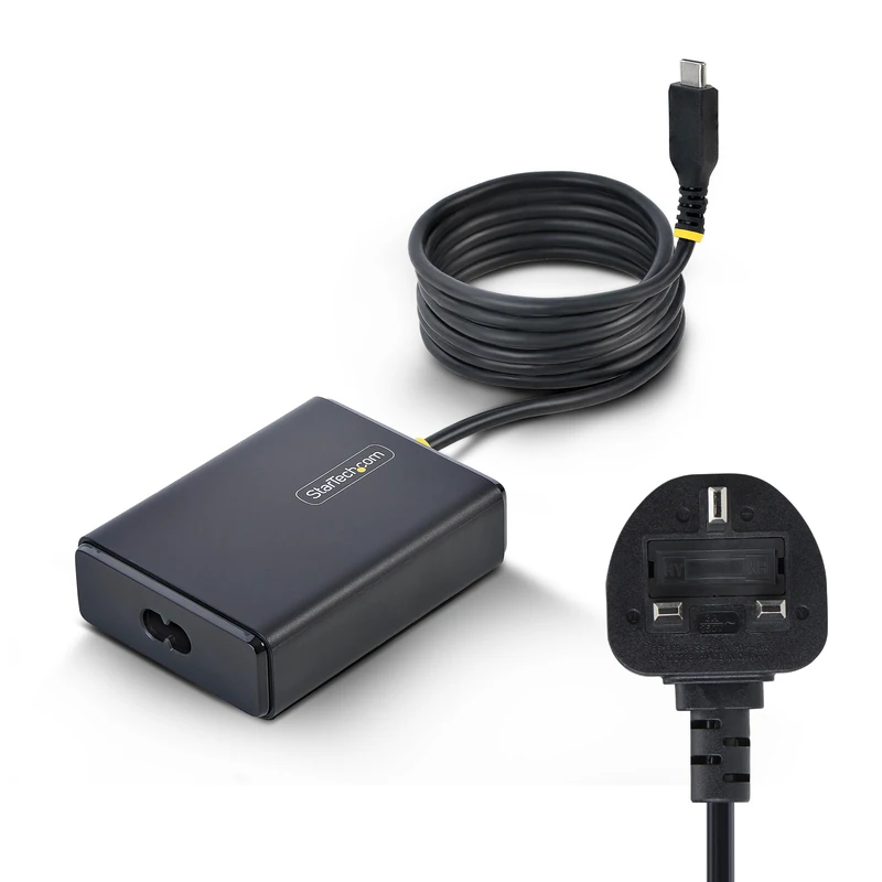 StarTech 100W USB-C Laptop Charger with 1.5m Tethered USB-C Cable, Power Adapter Brick for Dell, XPS, HP ProBook, MacBook Pro, Microsoft Surface Pro