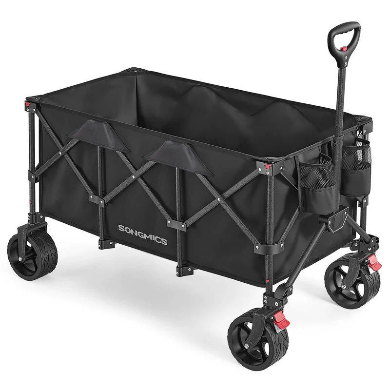 SONGMICS 200L Festival Trolley on Wheels, Folding Wagon Camping Trolley