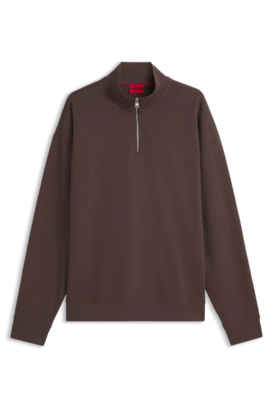 HUGO Sweatshirt Aus Baumwolle Brown