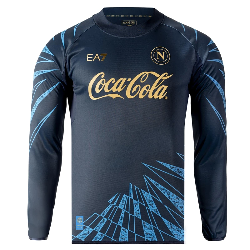 SSC Napoli [EA7] SSC Napoli Pre-Match Sweatshirt Blue 2025/2026 Unisex Long Sleeve Sweatshirt - Adult (Pack of 1)