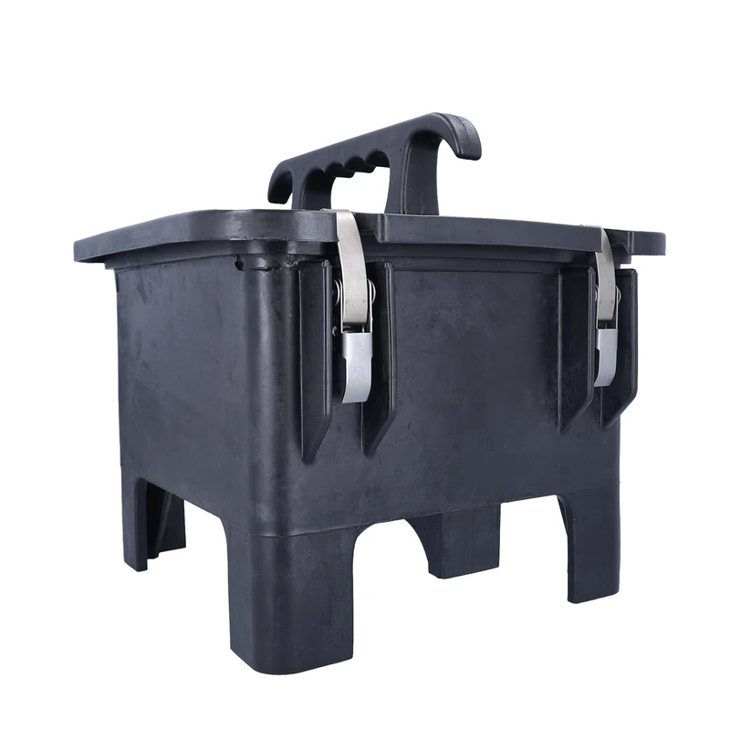 as - Schwabe Solid Rubber Empty Enclosure with Mounting Rails, 360 x 340 x 330 mm, Robust Electric Housing, Black, for Industry, Workshop & Construction Site