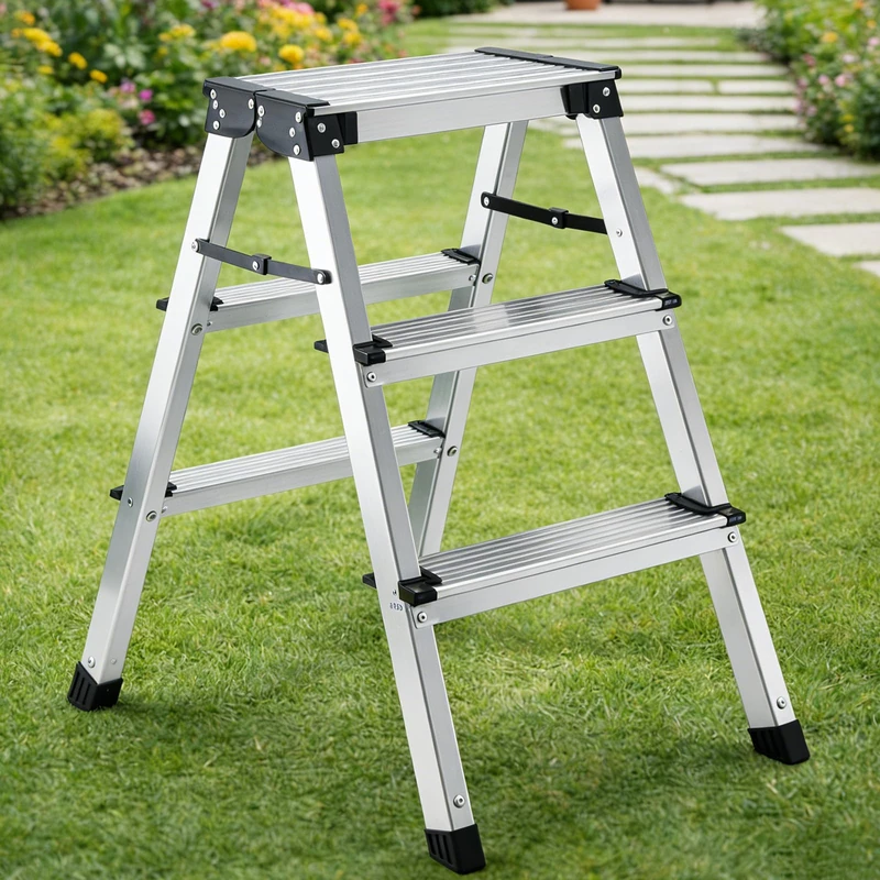 3 Step Folding Steps Step Ladder Foldable Lightweight Stepladder Non-Slip Steps for Cleaning the Kitchen in the Home Office Decorating Painting