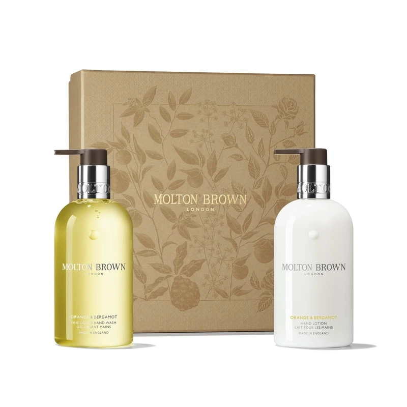 Molton Brown Orange & Bergamot Hand Care Collection - Fine Liquid Hand Wash & Lotion 2 x 300 ml, Luxury Scented Gift Set for Women, Mothers Day