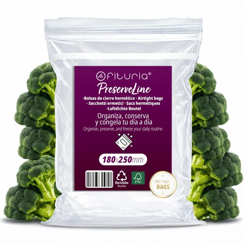 Transparent ZIP Bags 180 x 250 mm with Airtight Closure, Zip Bags for Food, Snacks, Freezing and Kitchen and Travel Organization – Ophituria (300 Bags)