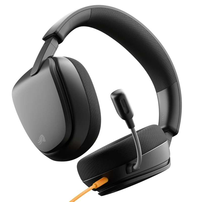 GLORIOUS GHS Eternal - Stereo Gaming Headset for PC, PS5, PS4, Xbox, Switch - Custom Tuned Angled Drivers, Adjustable Crystal Clear Detachable Mic, 3.5mm - Durable, All Day/Night Comfort - Black