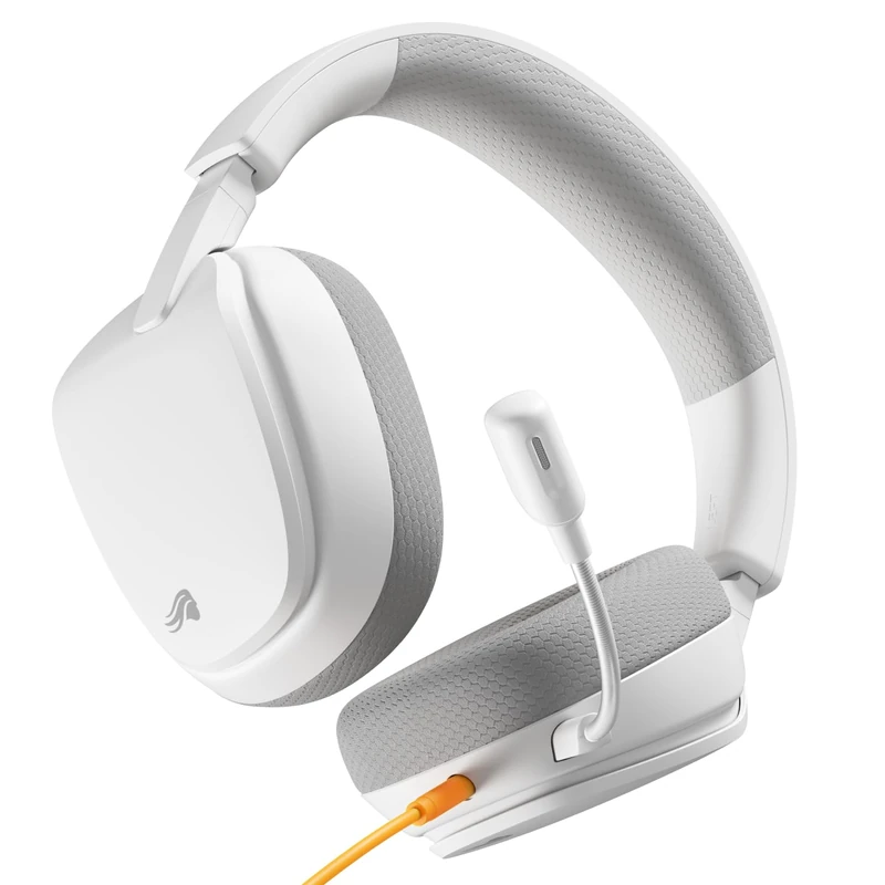 GLORIOUS GHS Eternal - Stereo Gaming Headset for PC, PS5, PS4, Xbox, Switch - Custom Tuned Angled Drivers, Adjustable Crystal Clear Detachable Mic, 3.5mm - Durable, All Day/Night Comfort - White