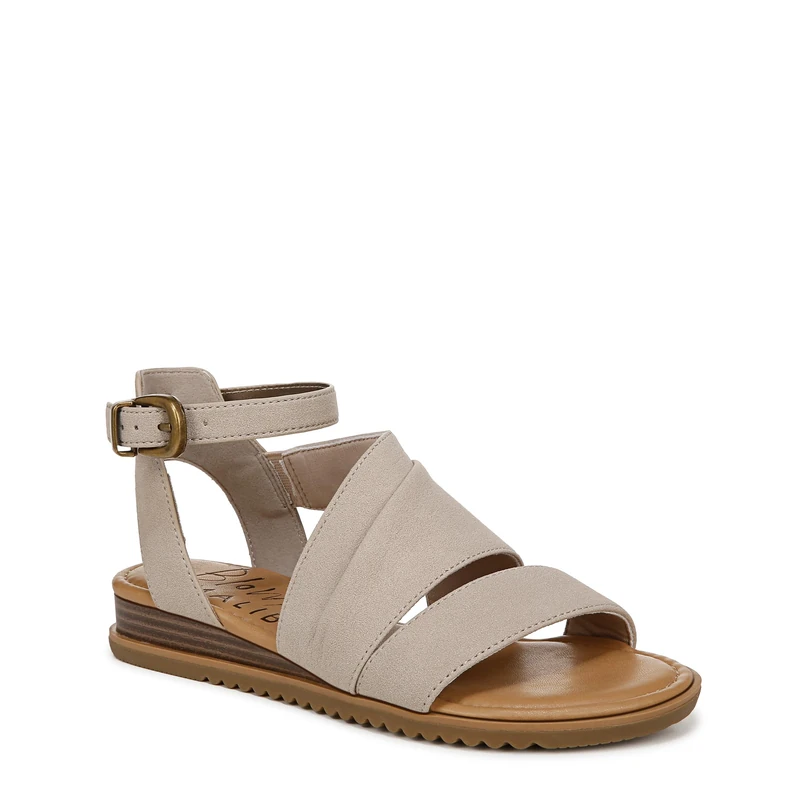 Blowfish Malibu Women's Balana Flat Sandals, Taupe Faux Suede, Medium Fit, UK 3