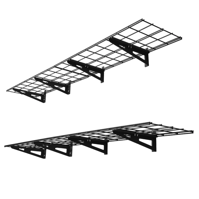 VEVOR 2-Tier Heavy Duty Wall Garage Shelving, 4 Pack 305 x 914 mm Steel