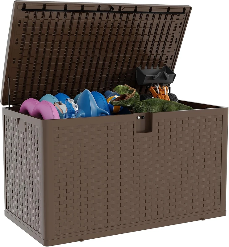 Garvee 120 Gallon Outdoor Storage Box Waterproof, Patio Deck Storage Box