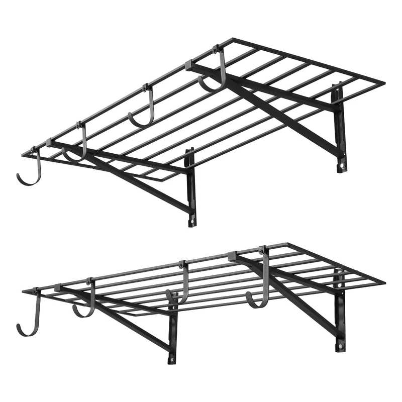 VEVOR 2-Tier Heavy Duty Wall Garage Shelving, 61 x 122 cm Steel Wall