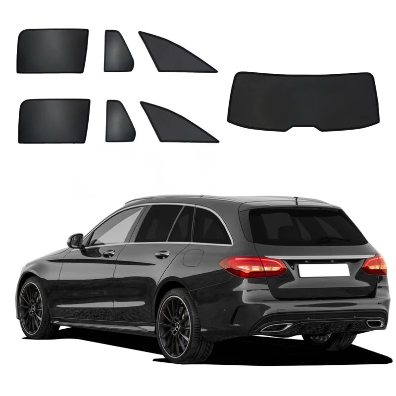 SunClip Privacy & Sun protection compatible with Mercedes C-Class W205 Kombi 2014-2021, Black - Image 1