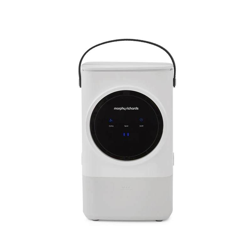 Morphy Richards Flexi Freeze 1L Rechargeable Travel & Desk Top Mini Air Cooler, Rechargeable Design & 15 Hour Run Time, 4 Fan Speeds, 4 Hours Charge Time, Low Noise, White, 823000