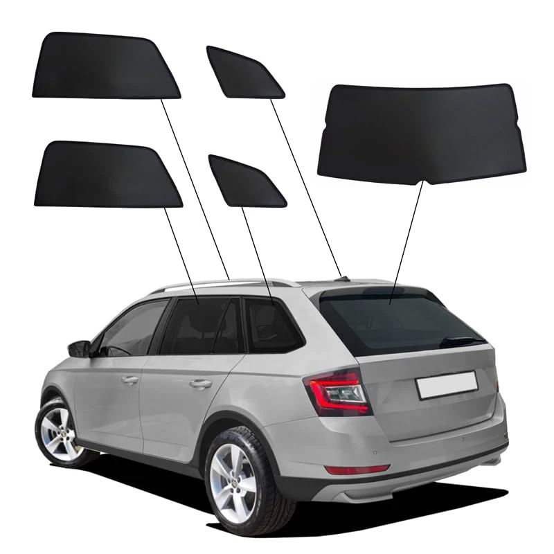 SunClip Privacy & Sun protection compatible with Skoda Fabia III (NJ5) Kombi 2014-2022
