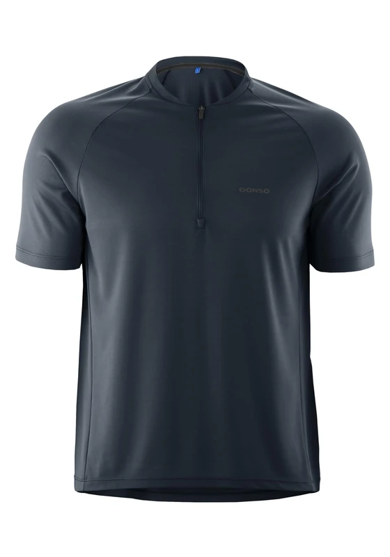 Gonso SITIVO Jersey Blue M Men, Loose Cycling Jersey for MTB & Gravel, Breathable & Soft Cycling Jersey & Sports top with Pocket