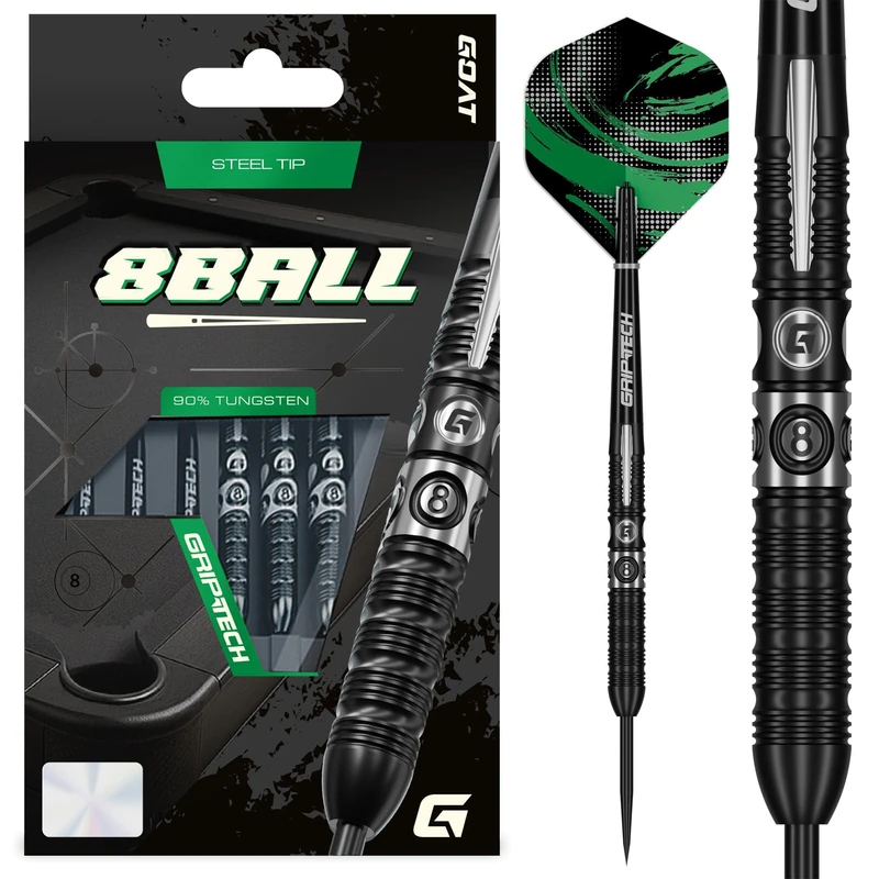 GOAT | 8Ball | Steel Tip Darts | 90% Tungsten | Multiple Weights (22, Grams)