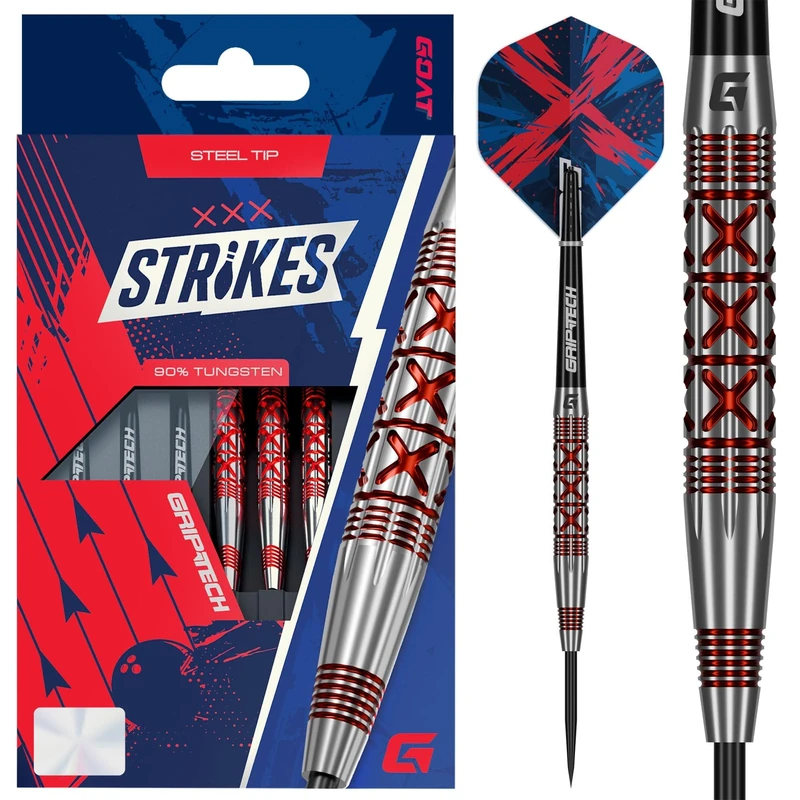 GOAT | Strike | Steel Tip Darts | 90% Tungsten | Multiple Weights (25.5, Grams)