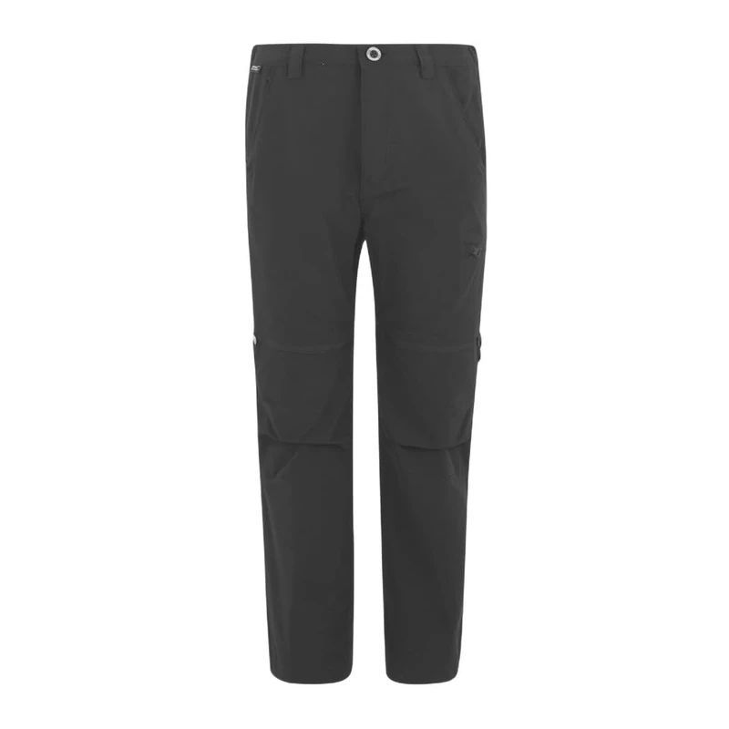 Regatta Junior Highton Stretch Zip Off Trousers Water Repellent Hiking Walking 2-1 Pants Dark Grey