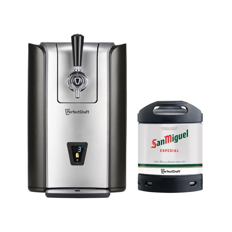 PerfectDraft Pro Home Beer Cooler and Dispenser System and San Miguel Keg