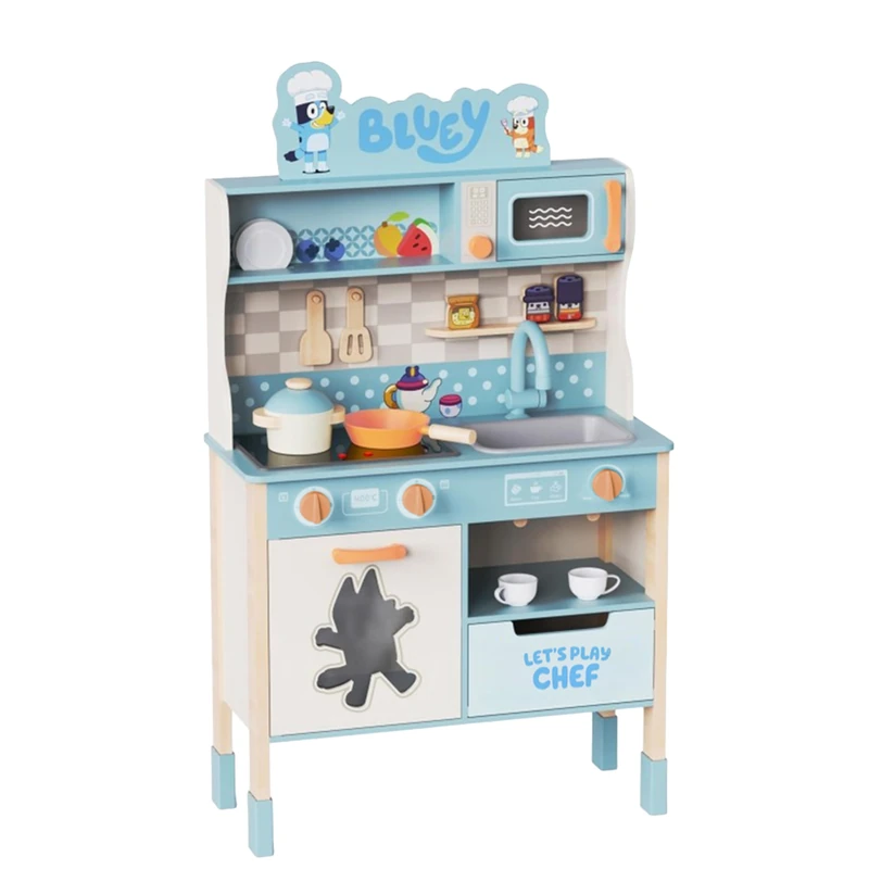 Theo Klein 7018 Bluey Toy Kitchen, Wooden kids' kitchen with light & sound functions, Official licensed product, Toy for children aged 3 years