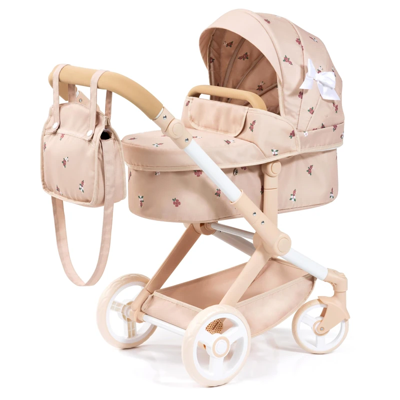 Bayer Design 17024AA Doll's pram Xeo, stroller, height-adjustable, reversible handle, convertible, bag, for girls and boys, 3+ age
