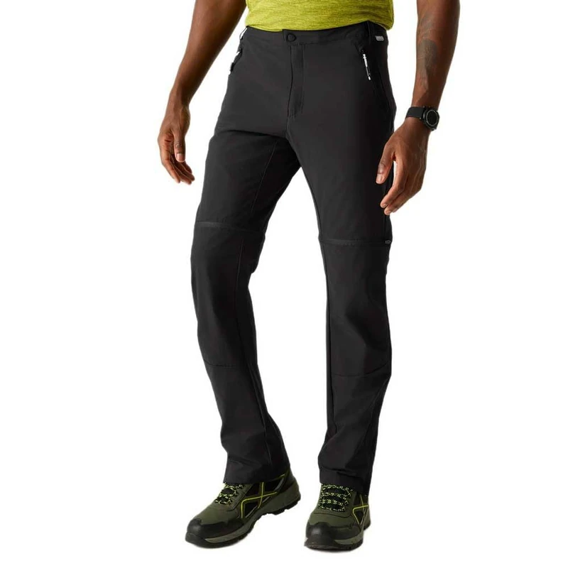Regatta Mens Mountain Zip Off Trousers Water Repellent Convertible 2-1 Hiking Pants Black