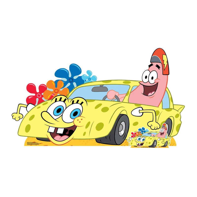 Star Cutouts SC4872 Patrick Star with SpongeBob Car Cardboard Cutout Height 95cm - Birthdays, Parties, Gifts & Rooms - Image 1
