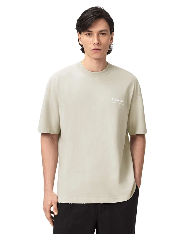 AllSaints Men's Dreamer SS Crew Graphic T-Shirt, Powdered Green, XL