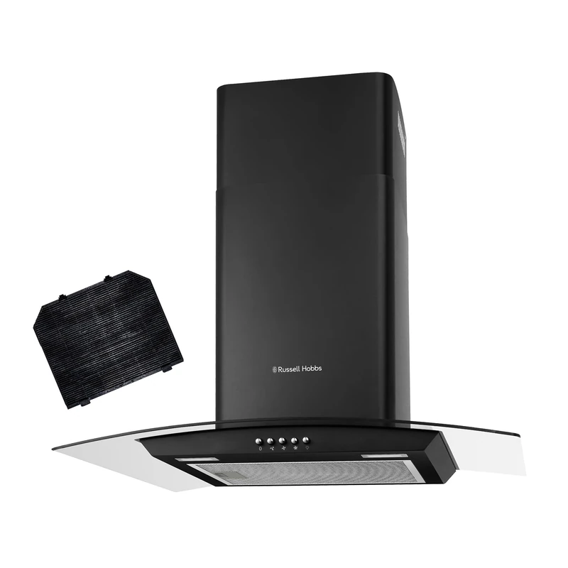 Russell Hobbs 60cm Curved Glass Cooker Hood - Black RH60GCH92A1B
