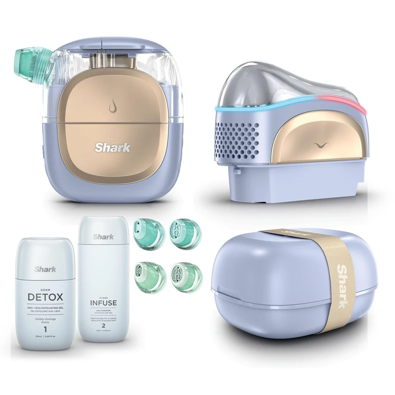 Shark FacialPro Glow. The UK's first at-home facial; pore extraction, hydration & dual temp-sculpting for instant glow. Developed with Dermatologists for Spa-level results in 10 minutes. FH320UKPL