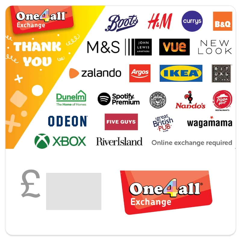 One4all Exchange Gift Code (Thank you 75GBP) - UK Redemption Only - Delivered by email - Image 1