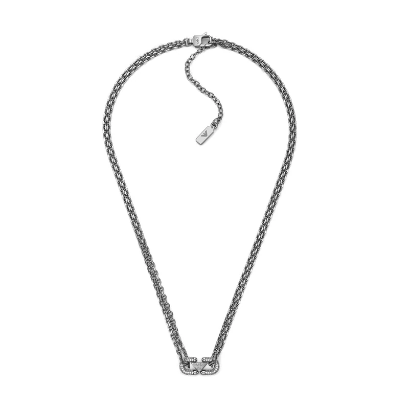 Emporio Armani Men's Gunmetal Brass Necklace, EGS3292001