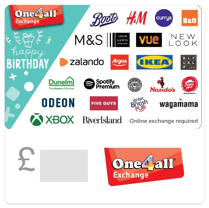One4all Exchange Gift Code (Birthday 75GBP) - UK Redemption Only - Delivered by email
