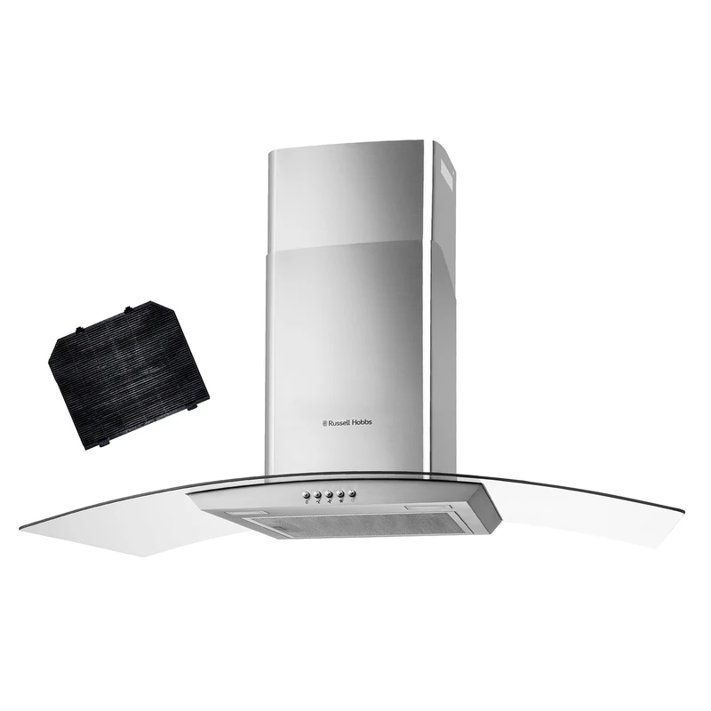 Russell Hobbs 90cm Curved Glass Cooker Hood - RH90GCH92A1SS
