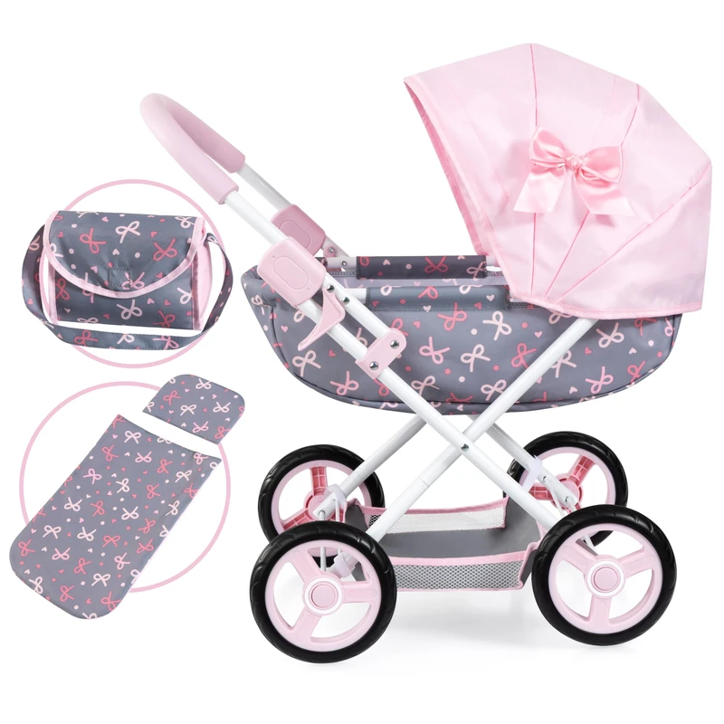 Bayer Design 12704AA dolls pram Cosy, baby doll Stroller, pushchair for toddlers, foldable, incl. bag and blanket, modern - Image 1