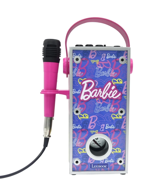 LEXIBOOK, Barbie, Wireless Bluetooth® Speaker with Microphone, Multicolor Light Effects, SD/TF Card Slot, Rechargeable Battery, Pink, BTP185BBZLXB