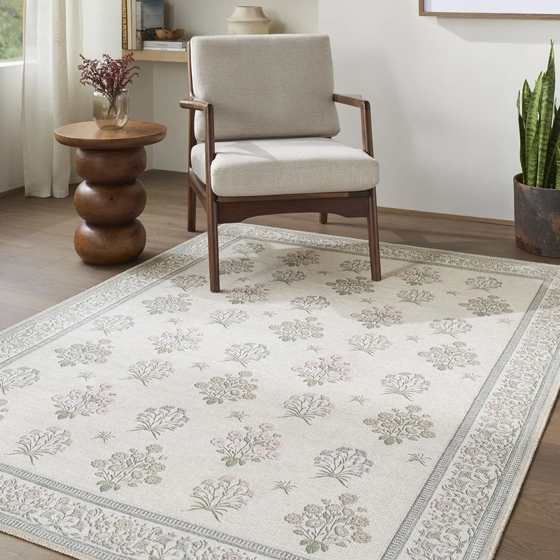 Livabliss Madison Modern Area Accent 160x220 cm – Machine Woven, Chenille/Polyester,Modern Pattern for Living Room & Dining, Machine Washable, White,Green,Lilac,Blue,Pink,Brown,Yellow